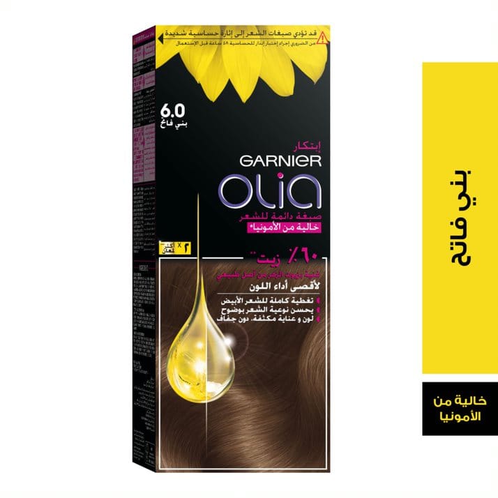 Olia, 6.0 Light brown, No Ammonia Permanent Haircowith 60% Oils