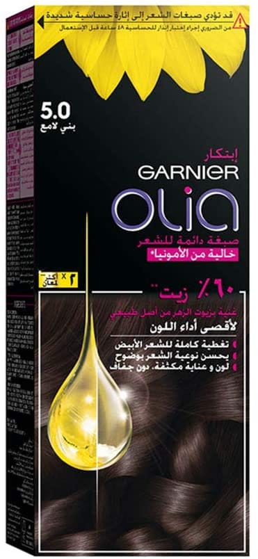 Olia, 5.0 Luminous Brown, No Ammonia Permanent Haircolor, with 60% Oils