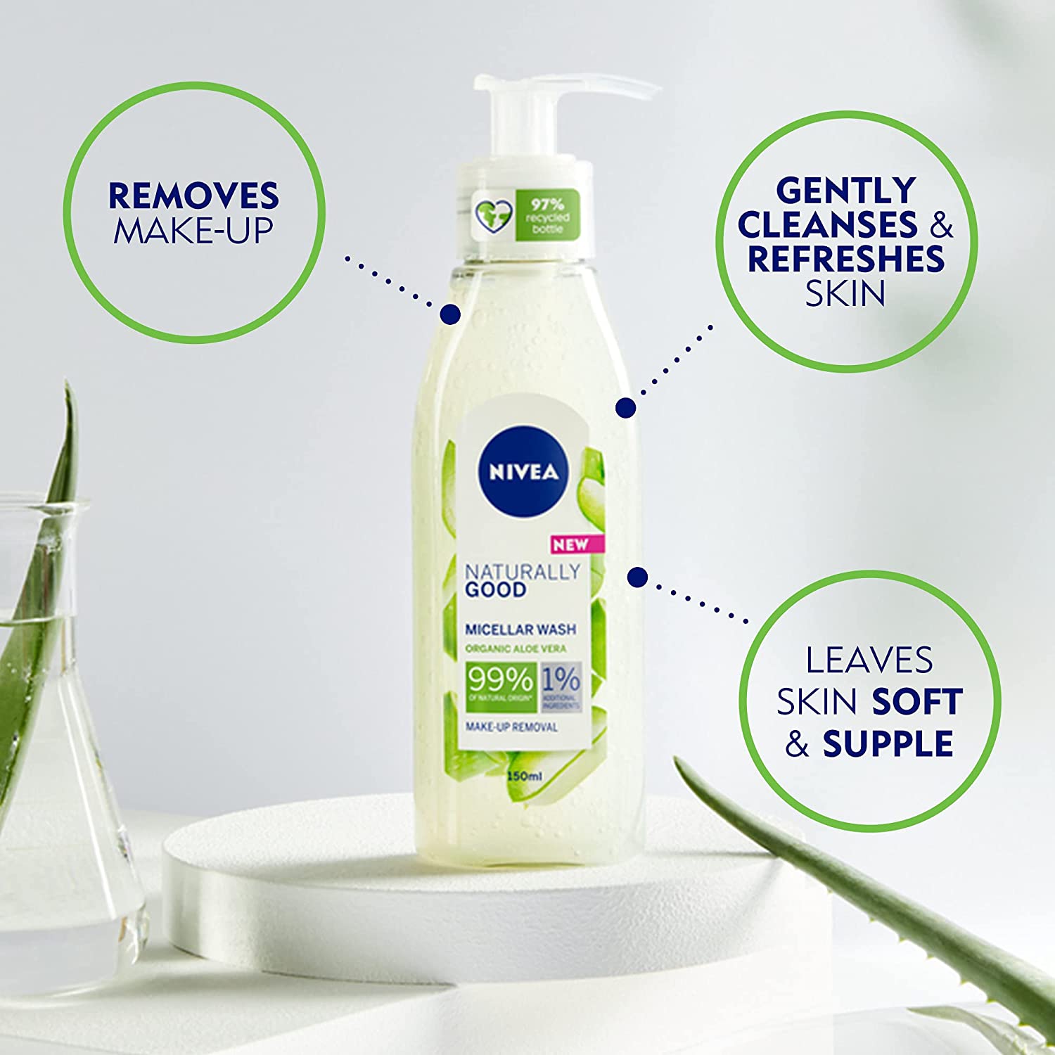 Nivea Micellar Face Wash Aloe Vera 140ml