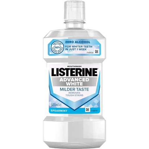 Listerine Mouthwash Advanced White Milder Taste 500ml