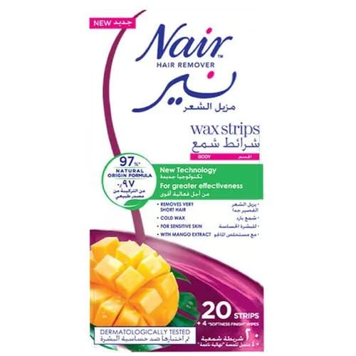 NAIR BODY WAX STRIPS WITH MANGO  20S