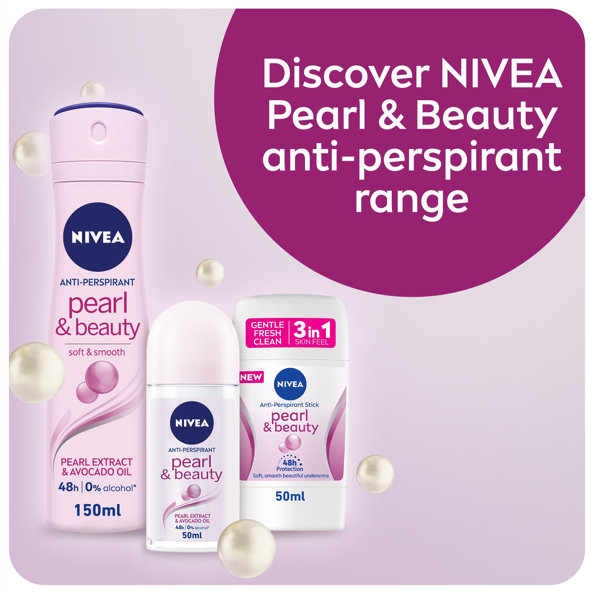 Nivea Lady Deo Stick Pearl/Beauty 50 Ml