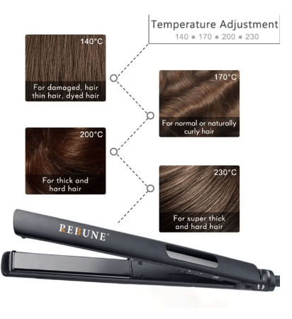 REBUNE Ceramic Hair Straightener 50W