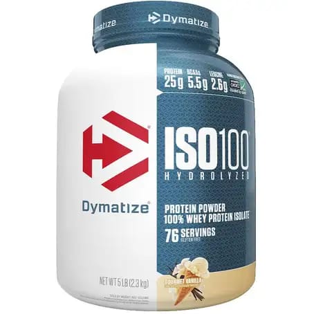 Dymatize ISO-100 Hydrolyzed Protein 76 Servings Gourmet Vanilla 5 Lb