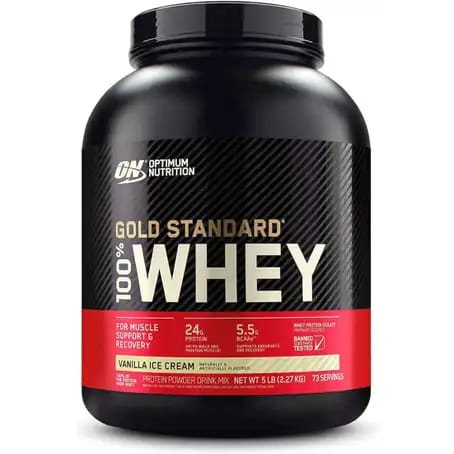 ON Optimum Nutrition Gold Standard 100% Whey 73 Servings Vanilla Ice Cream Powder 5 Lb